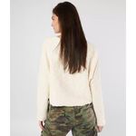 Free People Cream Popcorn Cropped Pullover Sweater Photo 1