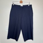 AnotherEight london navy blue high waisted wide leg dress pants capris size 14 Photo 1