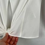 BCBG Maxazria Skipper White Tie Back Cold Shoulder Blouse XS Photo 3