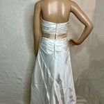 David's Bridal  White Strapless Rhinestone Belt Wedding Dress Photo 2
