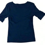 Ralph Lauren Lauren  Navy Scoop Neck Blouse- Size Medium Photo 4