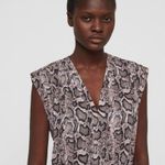 ALLSAINTS ππ Tate Misra Asymmetric Hem Dress ~ Python Snake Print Large L NWOT Photo 11