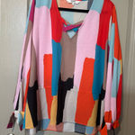 CROSBY by Mollie Burch  Spring Colorblock Rooney Top XL Bow Sleeve V Neck Photo 0