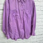 Erika Vintage  100% Silk Blouse Button Down Purple Size L Womens Shirt Long Sleev Photo 1