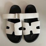 White Slide Velcro Top Sandals Size 8 Photo 3