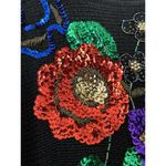 Victoria Jones NWT Floral Sequin Vintage Dolman Sleeve Knit Sweater Size Medium Photo 4