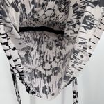 Speechless Y2k White & Black Floral Faux Leather Belt Blouse Top Size Medium Photo 7