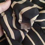J. McLaughlin  Silk Tan Black Striped Button Blouse Womens Large Photo 5