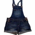 No Boundaries  Juniors' denim cuffed shortall Photo 2