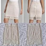 Free People  -white ivory cream crochet knit skirt Photo 1