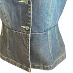 Western Denim Shirt Peplum Button Up Blue S Country Photo 3