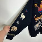 Susan Bristol Vintage 2 by 2 Noah’s Ark hand knit wool sweater womens size large Photo 9