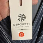 Merokeety  Long Sleeve Faux Wrap Velvet  Dress In Light Blue Photo 5