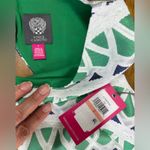 Vince Camuto NWT Women’s 2 Geometric Sleeveless Shift Shirt Dress Kelly Green Photo 2