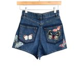 Valentino Jamaica Butterfly Denim Shorts Blue Medium Wash Size‎ 24 NWT Photo 2