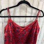 Eloquii  Red Floral Satin Lace Camisole Tank Top Photo 1