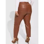 Torrid NEW Faux Leather Pants Womens 16R Brown Perfect Skinny Mid Rise Ankle Photo 1