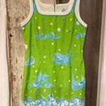 Lilly Pulitzer  Vintage Vibrant Green and Blue Pool Shark Sundress size 8 Photo 0