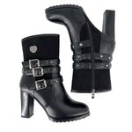 Milwaukee Performance MBL9433 leather motorcycle boots Triple Buckle Size 8 Black Photo 4