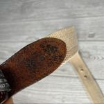 Brighton  leather and brass fish embellished belt on woven cotton Photo 5