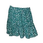 Green white Tiered mini skirt Size L Photo 3