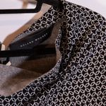 Roland Mouret Black White Geometrical Print Pattern Cowl Neck Stretch Sweater M Photo 1