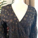 Modcloth NEW Golden Record Party Wrap Dress Black Photo 5