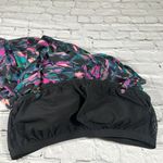 Soma Women’s Crinkle Satin Maxi Dress Size M Built in Bra pink teal bold NWOT Photo 4