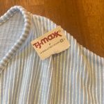 Caution to the Wind  NWT Romper Small Blue White Stripe Elastic waist belted soft Photo 3