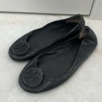 Tory Burch  Black Leather Logo Flats Size 8 US Photo 0