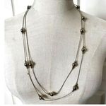 14k gold plated long ball chain necklace Photo 0