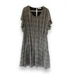 Nemidor boho skater‎ floral flowy flutter sleeve scoop neck dress sz 18 Black Photo 3