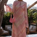 NWT The Wolf Gang Ames Keyhole Linen Blend Maxi Dress Blush Pink Size XS Photo 3