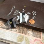 Vintage 80s Mother of Pearl Fish Earrings Black Photo 4