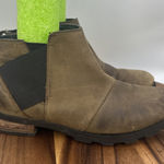 Sorel Emelie Chelsea Ankle Boots Bootie Brown Leather Waterproof Women's 8 Photo 0
