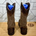 Womens Roper Cowboy Boots Size 11 Brown Suede Tooled Leather Floral Western Photo 1