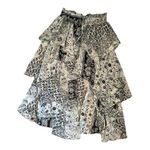 New York & Co. NWT black white handkerchief High low floral print skirt size L Photo 0