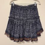 MISA Los Angeles  Floral Mini Ruffle Skirt Size Medium Blue white flowy stretch Photo 4