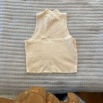 PaperMoon Cream Mockneck Cropped Sleeveless Sweater Photo 2