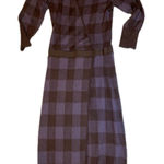 Diesel Womens Black Blue Plaid Knit Wrap Maxi Dress Long Sleeve Photo 0