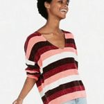 EXPRESS vneck multi-striped sweater Photo 1