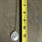 Real Mother of Pearl Teardrop Pendant Necklace 14KTGF 20 inch chain White Photo 3