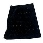 Karen Okada for David Howard Black Velvet Mini Skirt w Rhinestone Accents Size 6 Photo 4