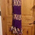 Isotoner ISOTONOR Violet Mlt-Clr Stripes Pom-Pom SCARF NWT Photo 3