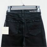 NWT Favorite Daughter Black High Rise Eva Slim Long Shorts Raw Hem Size 23 Photo 8