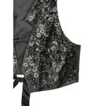 Bisou Bisou Black Sequin Embellished Beaded Vest Tie Back Y2K Goth Size Small Photo 1
