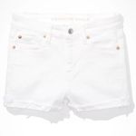 American Eagle  White Mid-Rise Denim Shorts Photo 2