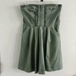 Forever 21 NWT  Green Twill Crochet-Trim Strapless Mini Dress - M Photo 4