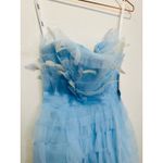 Mac Duggal  20529 Powder Blue Strapless Feathers Short Tulle Dress NWT sz 6 Photo 10
