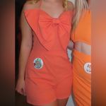 Entro Orange Bow Romper Size Medium Photo 2